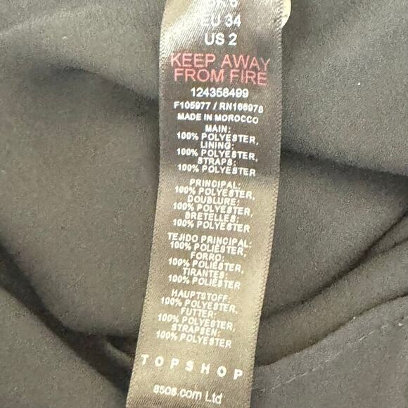 New TOPSHOP Green Black Floral Print Cami Maxi Dress Ribbon Cross Back Women’s 2 - Picture 12 of 13